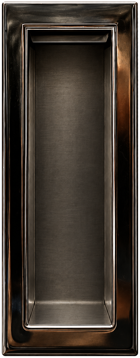 Polished metal photo booth print slot